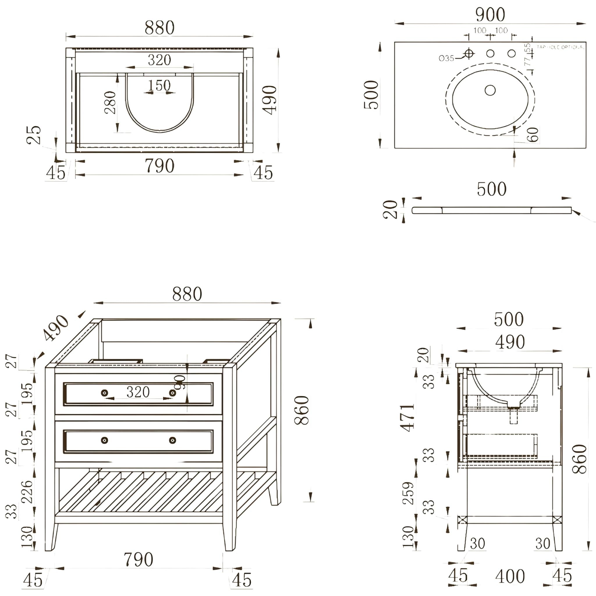 JOINERY BY BEARS AUDREY SAGEWOOD 900MM SINGLE BOWL FLOOR STANDING VANITY PACKAGE