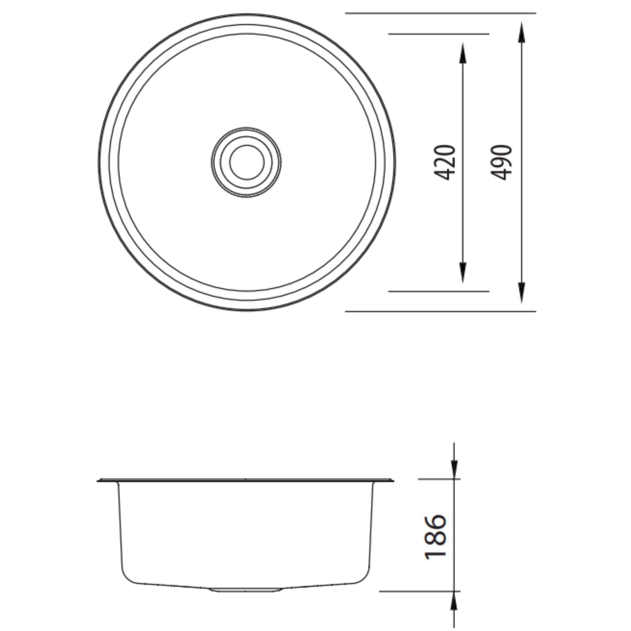 OLIVERI SOLITAIRE SINGLE BOWL ALFRESCO, KITCHEN AND LAUNDRY SINK STAINLESS STEEL 490MM