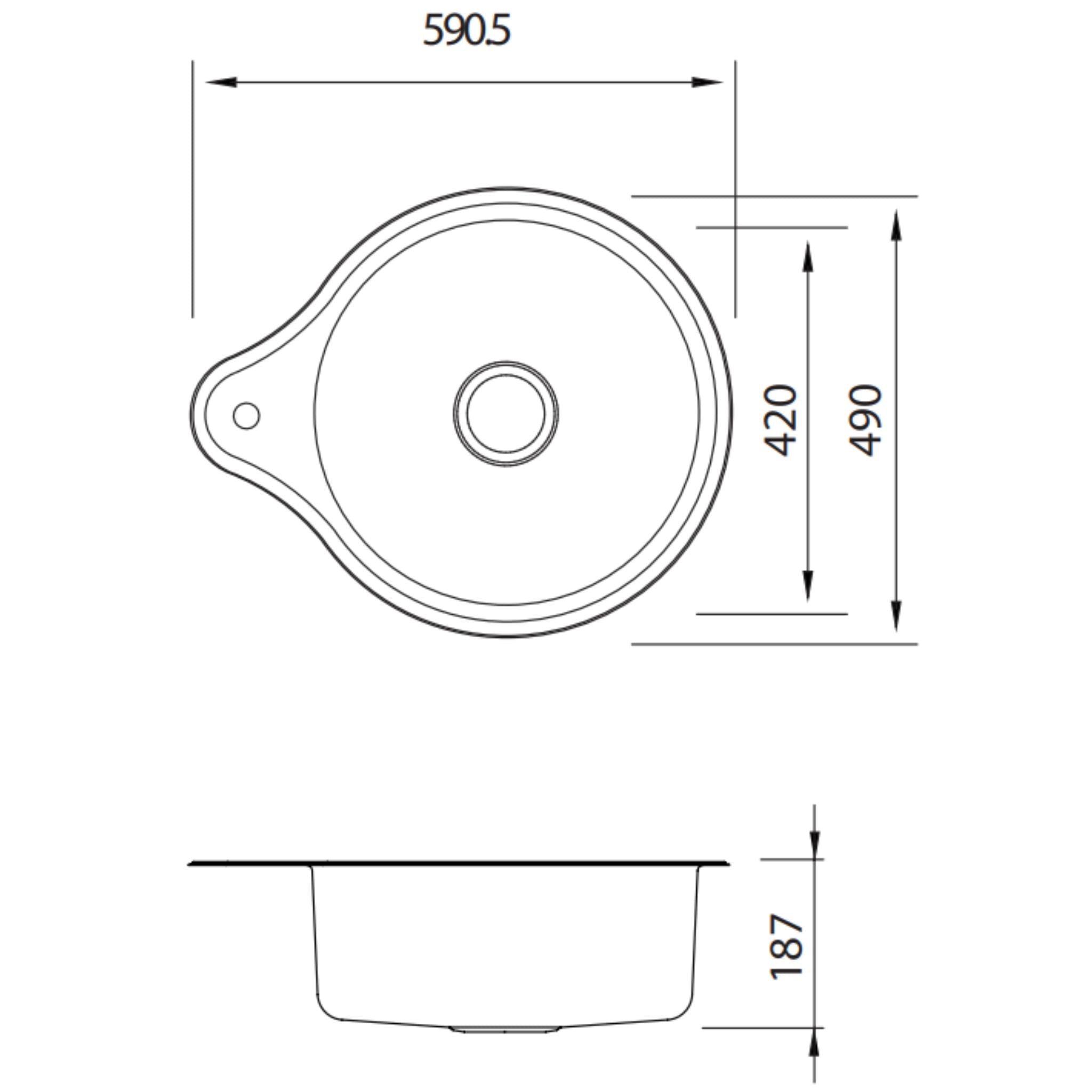 OLIVERI SOLITAIRE SINGLE BOWL TOPMOUNT ALFRESCO, KITCHEN AND LAUNDRY SINK WITH TAP LANDING STAINLESS STEEL 590MM