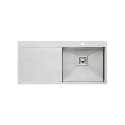 OLIVERI PROFESSIONAL SINGLE BOWL TOPMOUNT KITCHEN SINK WITH DRAINER STAINLESS STEEL 1040MM