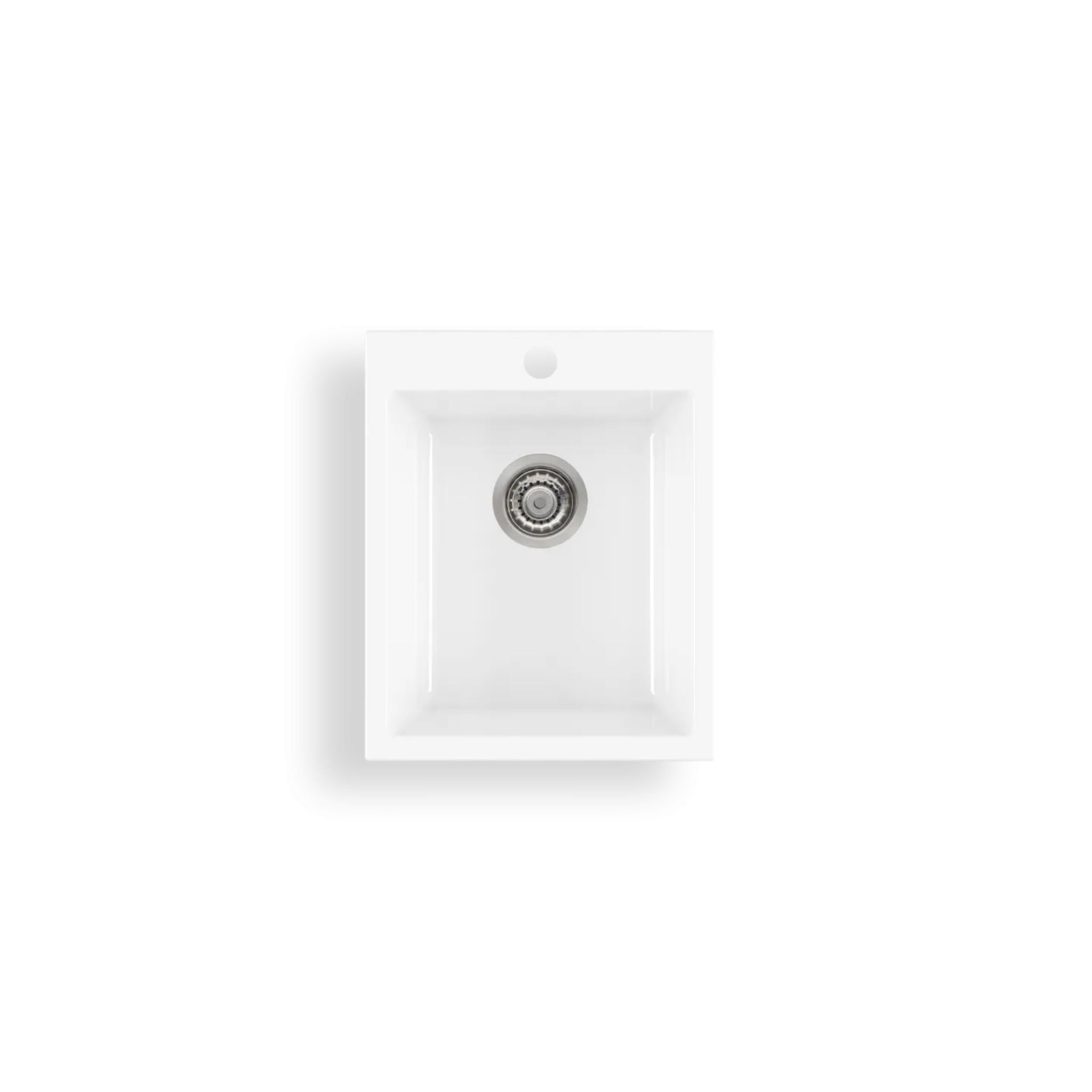 OLIVERI SICILY SINGLE BOWL FIRECLAY TOPMOUNT SINK GLOSS WHITE 339MM