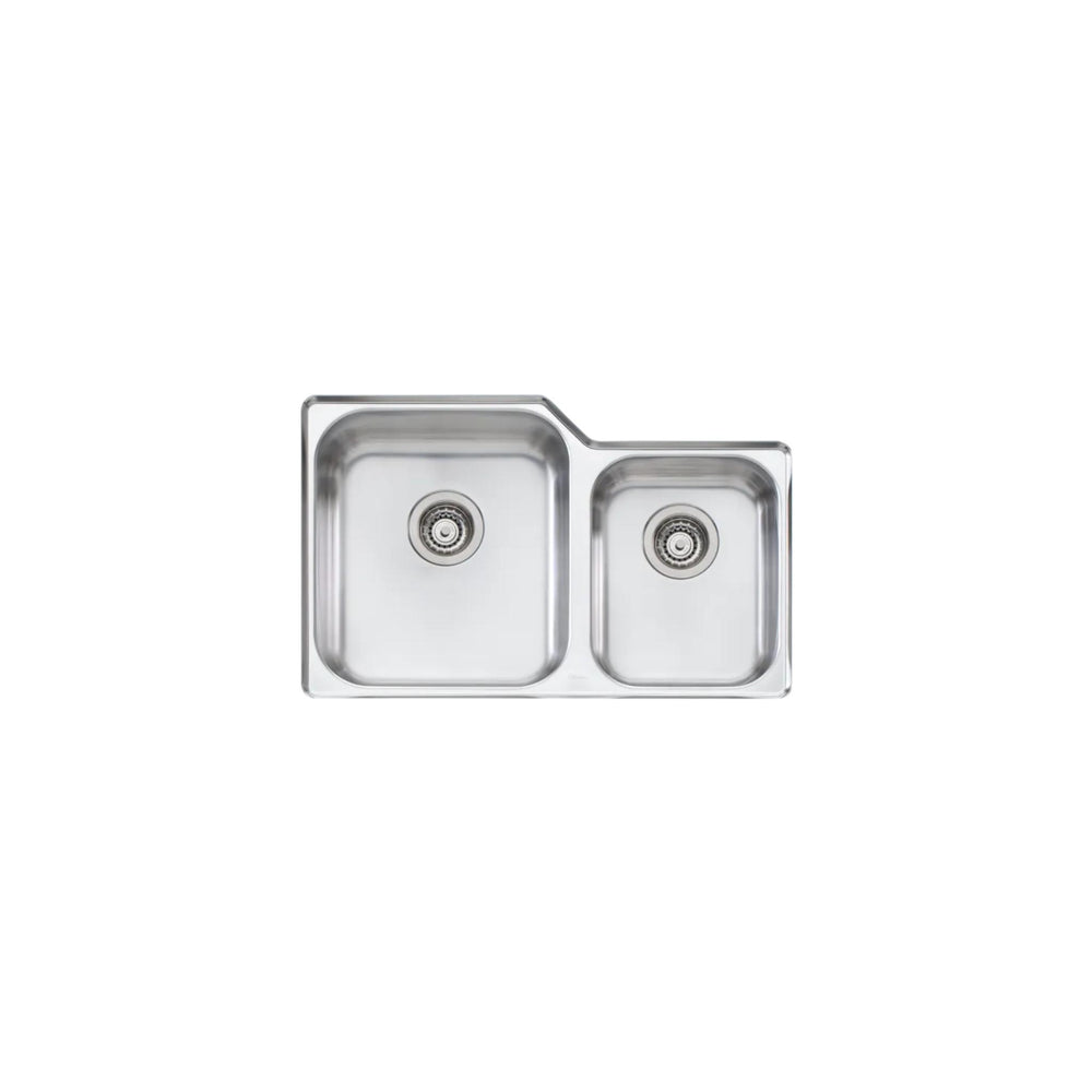OLIVERI NU-PETITE 1 & 3/4 BOWL UNDERMOUNT ALFRESCO AND KITCHEN SINK STAINLESS STEEL 791MM