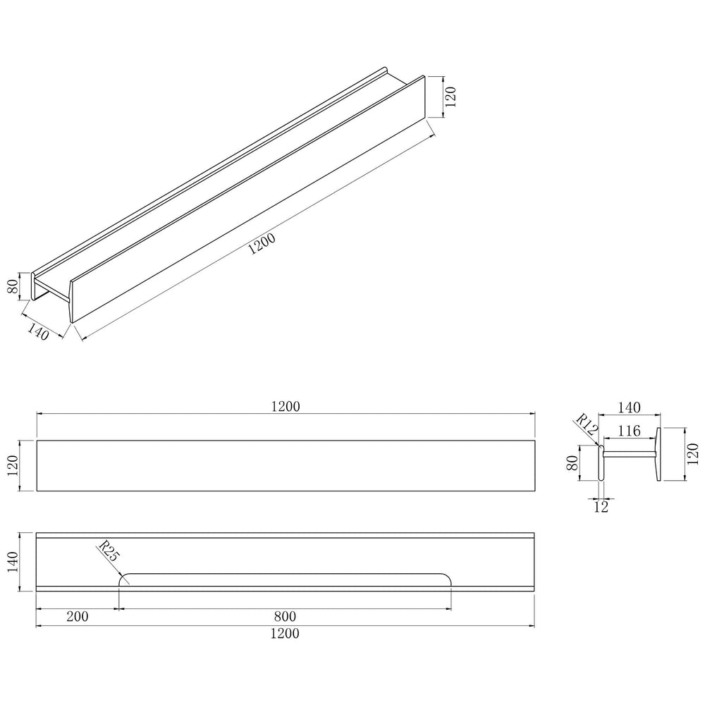 BELBAGNO H COLLECTION SHELF MATTE WHITE (AVAILABLE IN MULTIPLE SIZE)