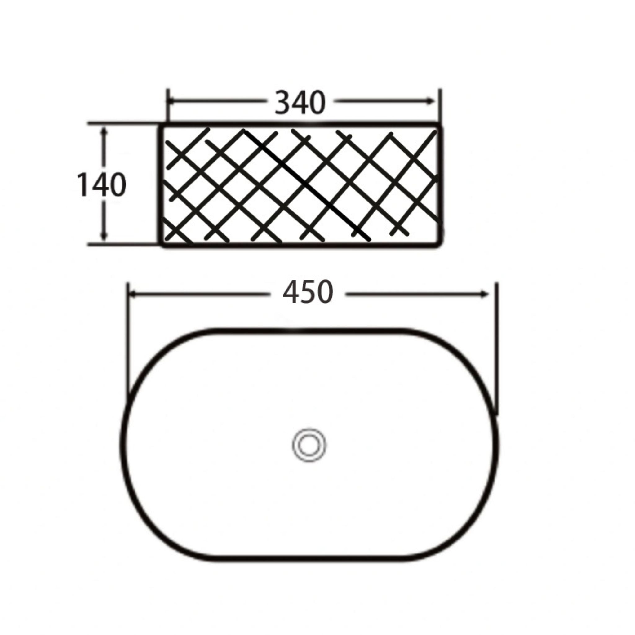 INFINITY ABOVE COUNTER CERAMIC BASIN MATTE BLACK 450MM