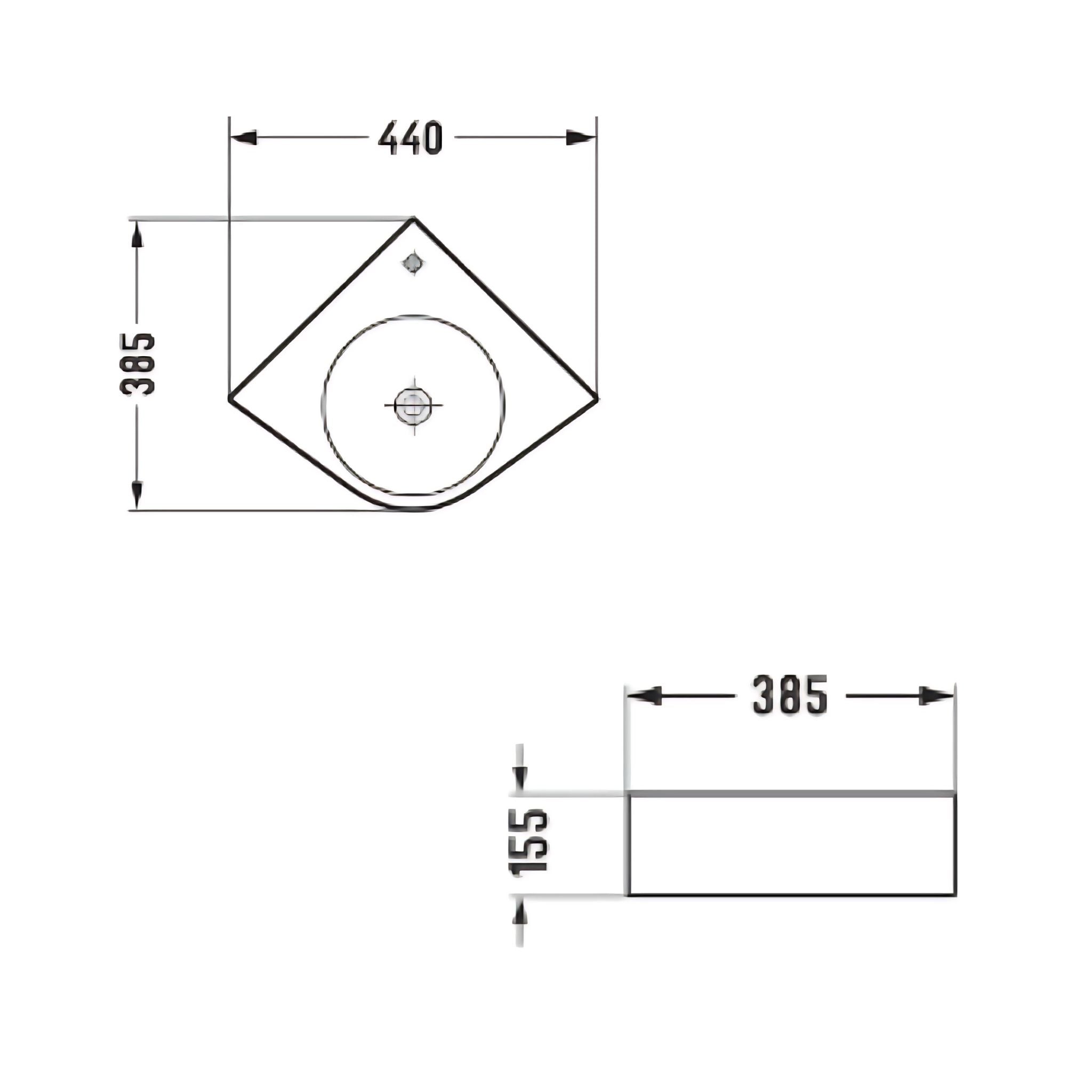 INFINITY WALL HUNG CERAMIC BASIN GLOSS WHITE 440MM