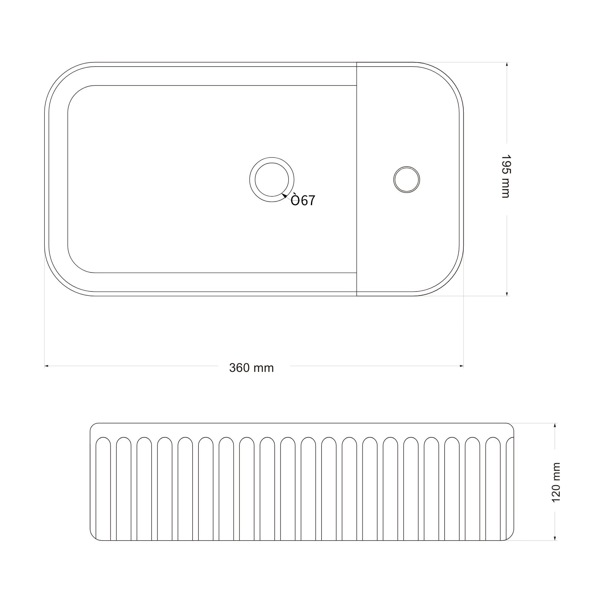 INFINITY ABOVE COUNTER CERAMIC BASIN GLOSS WHITE 360MM
