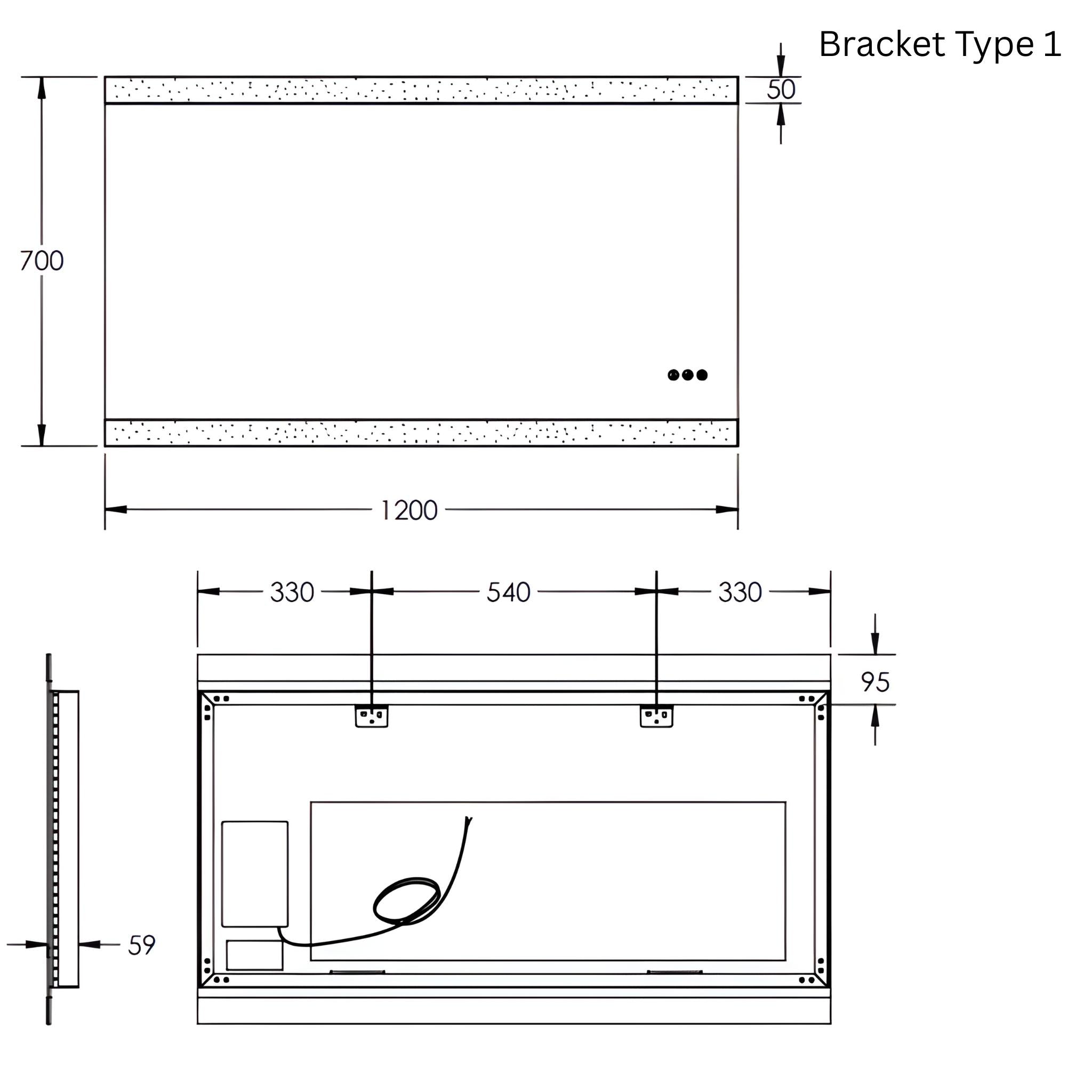 REMER MIRO RECTANGLE FRAMELESS LED MIRROR W/ DEMISTER & BLUETOOTH SPEAKERS 1200X700MM
