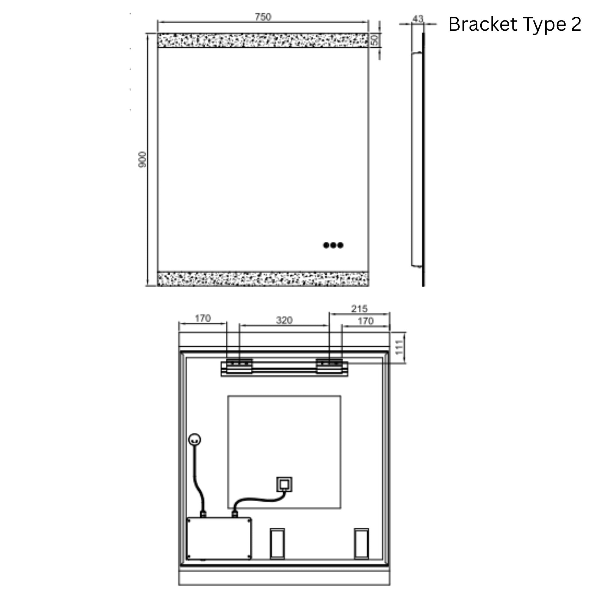 REMER MIRO RECTANGLE FRAMELESS LED MIRROR W/ DEMISTER & BLUETOOTH SPEAKERS 750X900MM