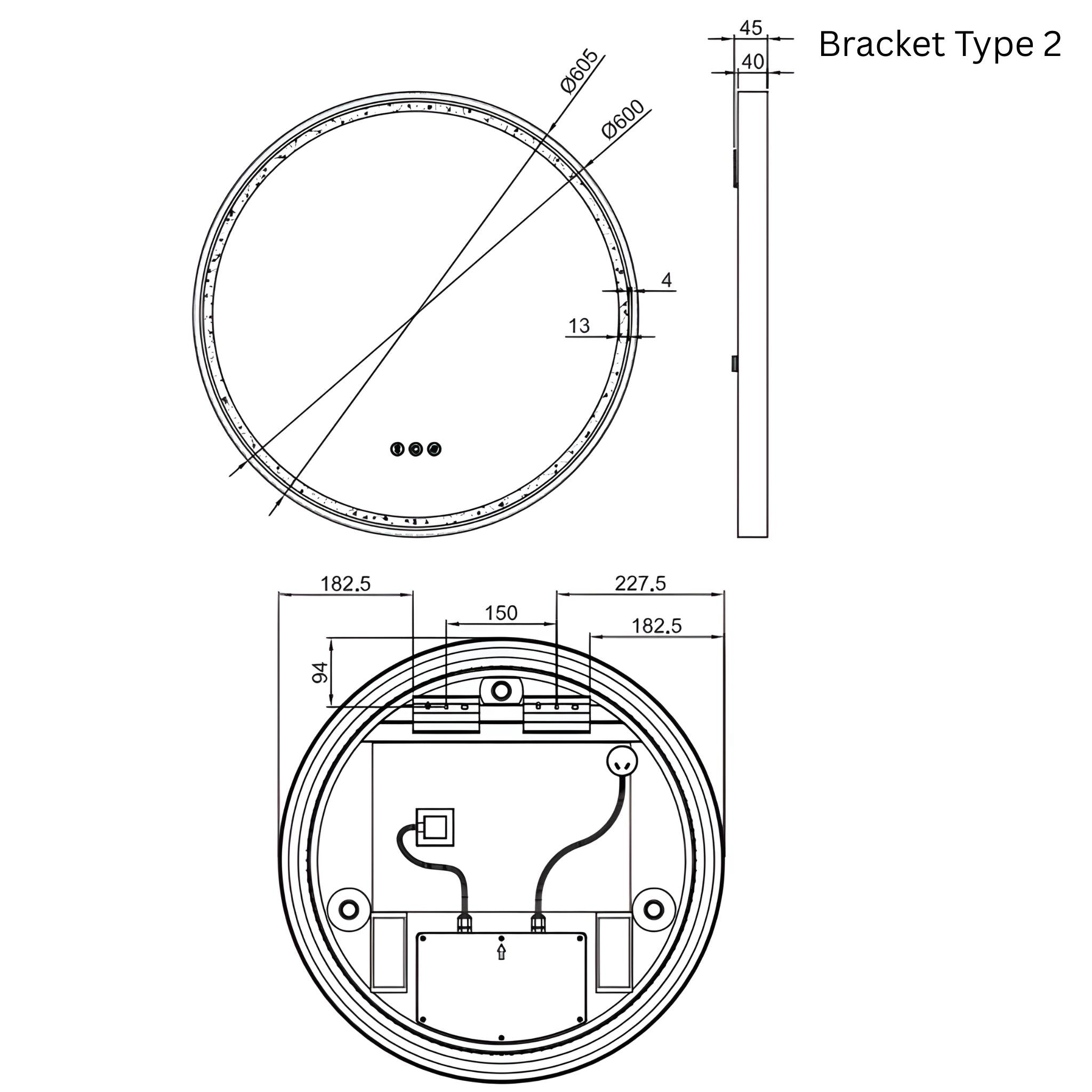 REMER SPHERE FRAMED LED MIRROR W/ DEMISTER, BLUETOOTH SPEAKERS & PORTABLE MAGNIFIER CUSTOM COLOURS 600X600MM
