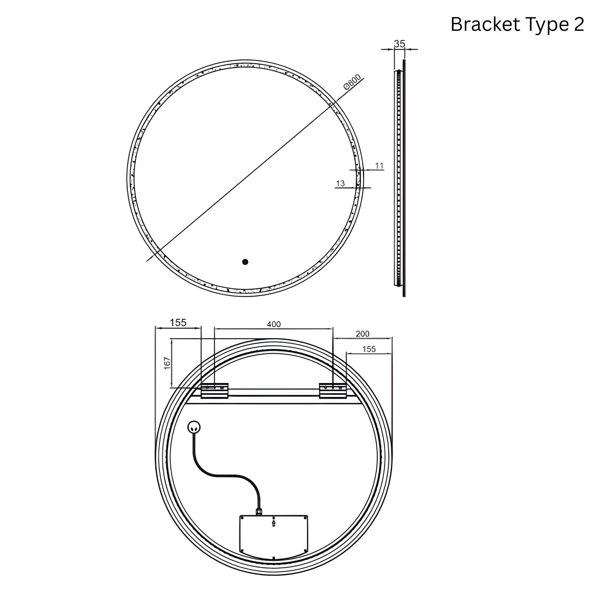 REMER SPHERE FRAMELESS LED MIRROR 800X800MM