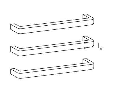 RADIANT HEATING VAIL CURVED HEATED SINGLE TOWEL RAIL BRUSHED SATIN 650MM AND 800MM