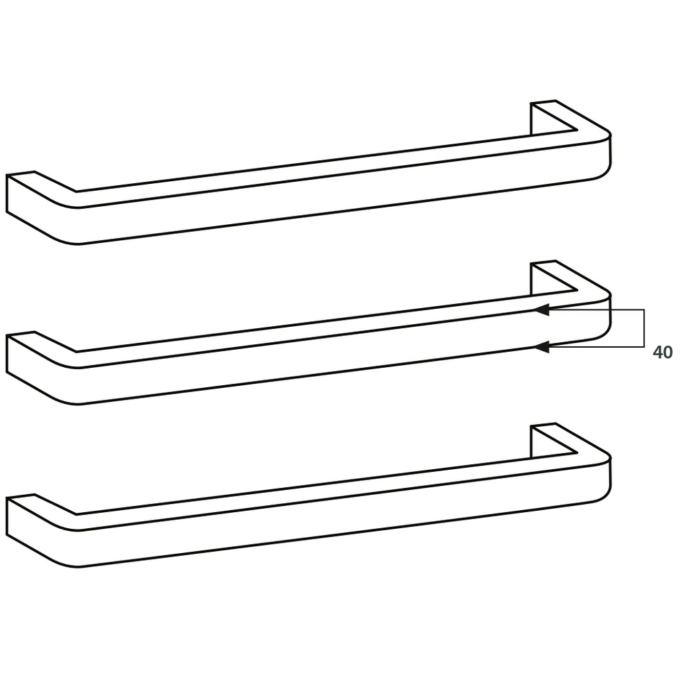 RADIANT HEATING VAIL CURVED HEATED SINGLE TOWEL RAIL CHROME 650MM
