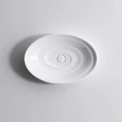 INFINITY ABOVE COUNTER CERAMIC BASIN GLOSS WHITE 600MM