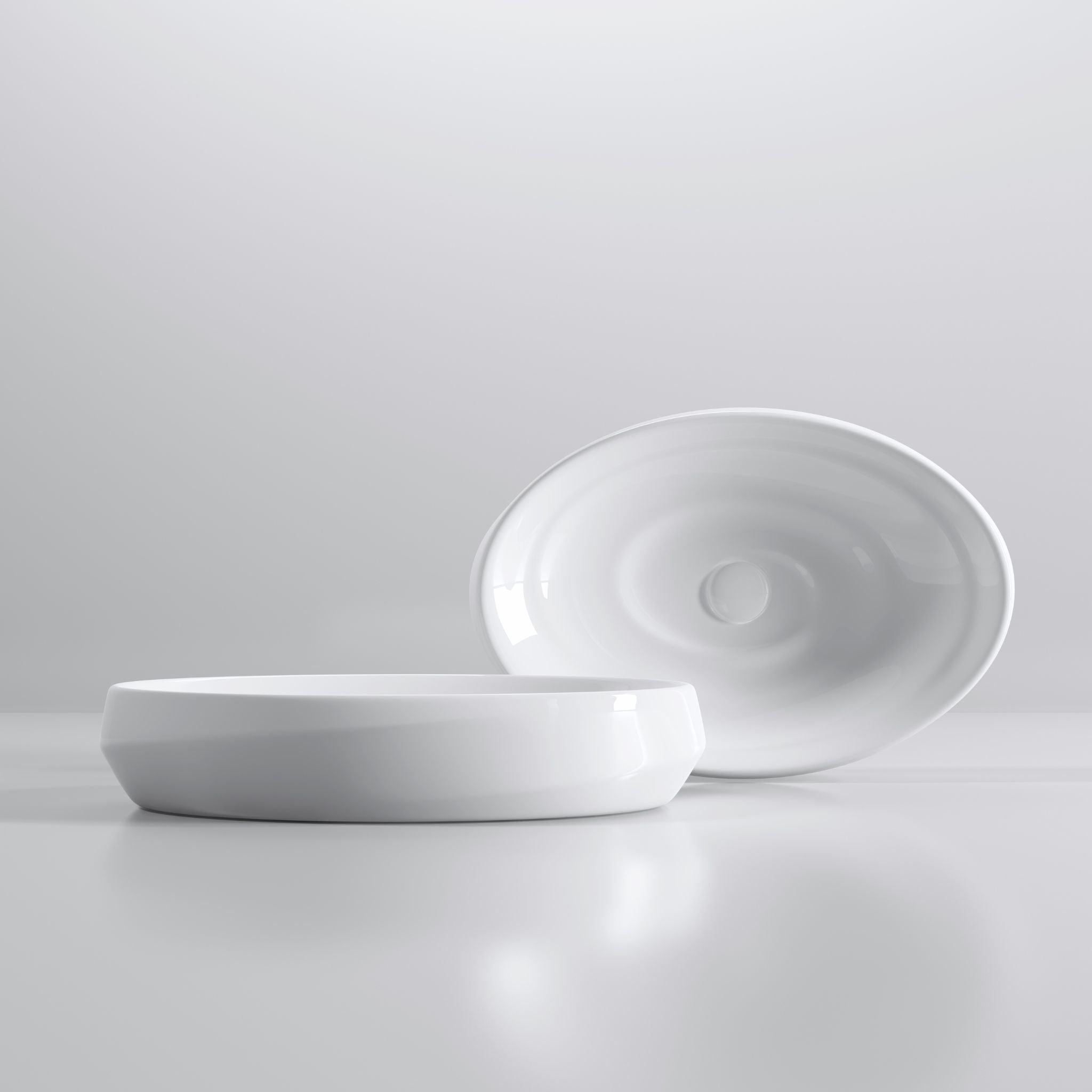 INFINITY ABOVE COUNTER CERAMIC BASIN GLOSS WHITE 600MM