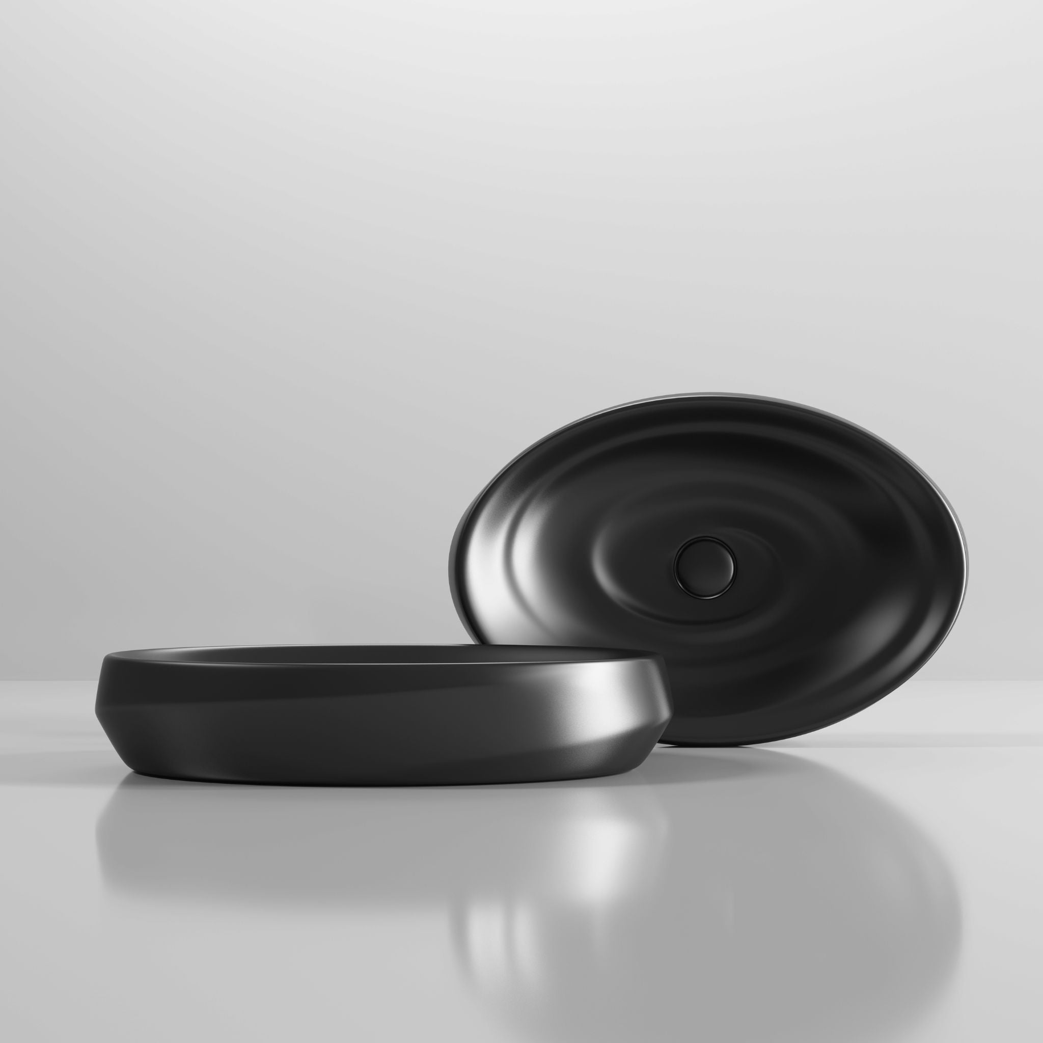 INFINITY ABOVE COUNTER CERAMIC BASIN MATTE BLACK 600MM