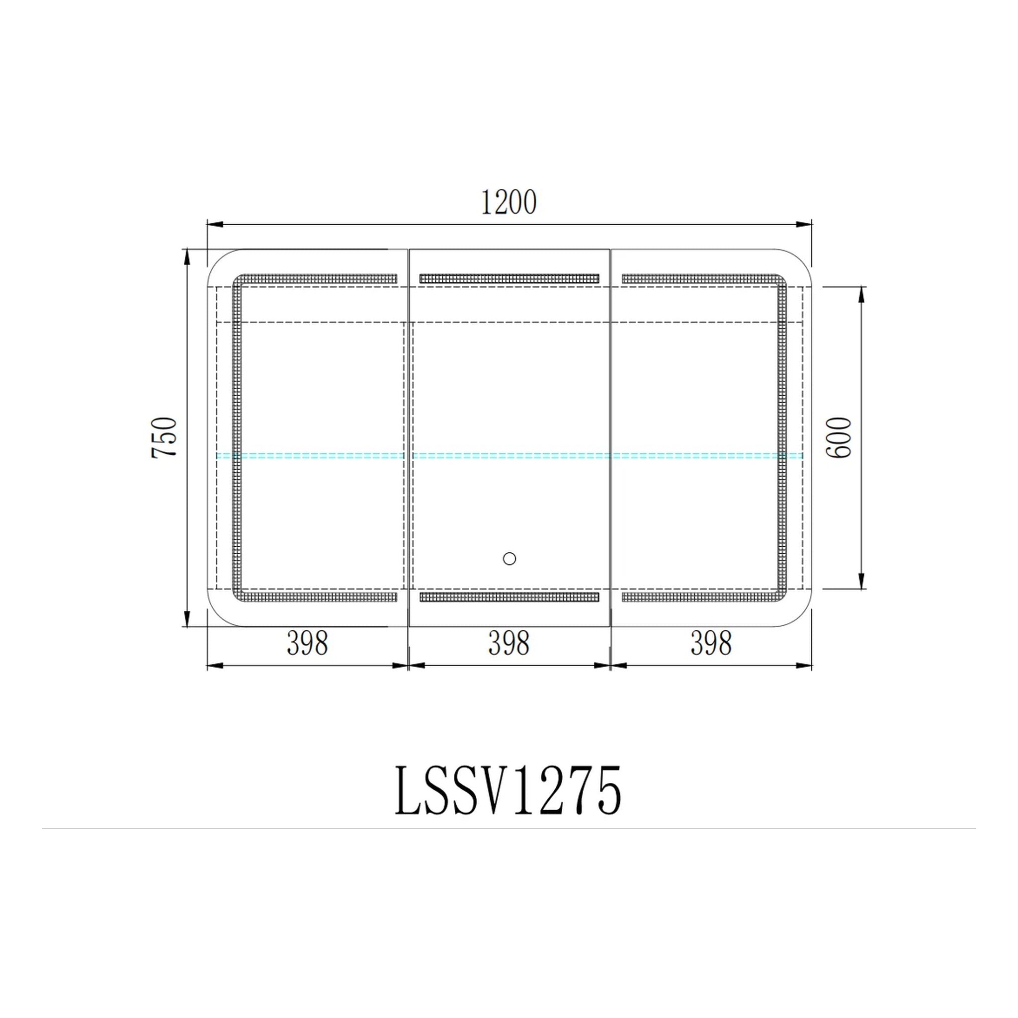VITO LED PVC MIRROR SHAVING CABINET 1200X750MM