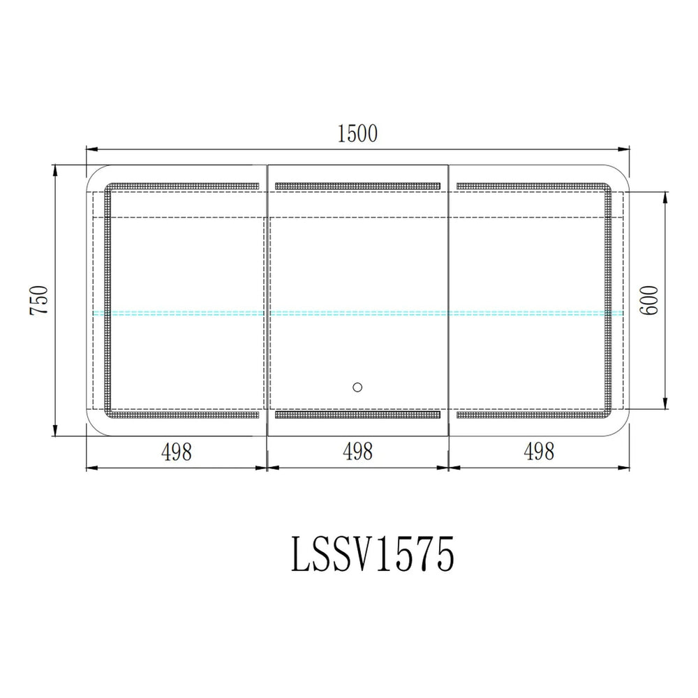 VITO LED PVC MIRROR SHAVING CABINET 1500X750MM