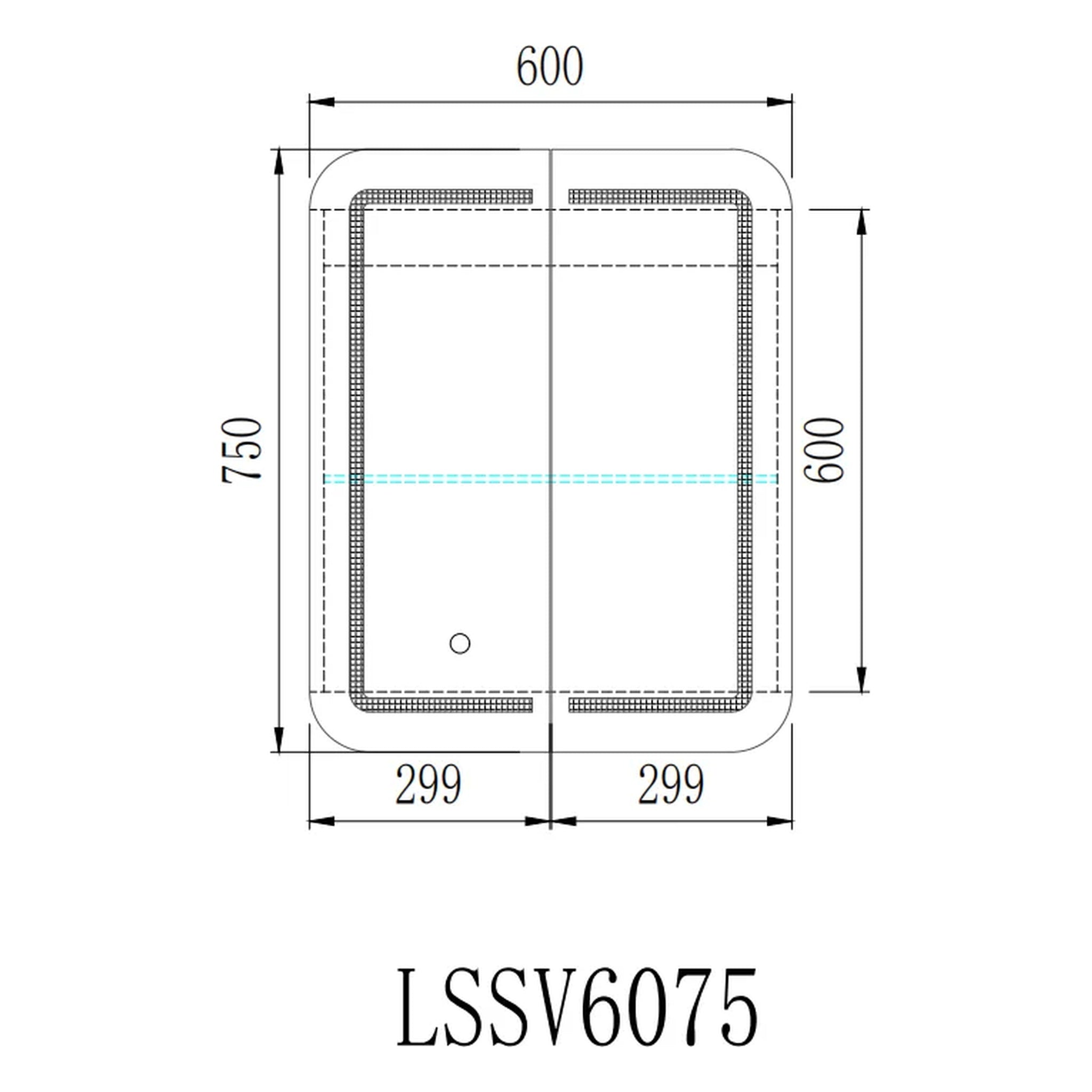 VITO LED PVC MIRROR SHAVING CABINET 600X750MM