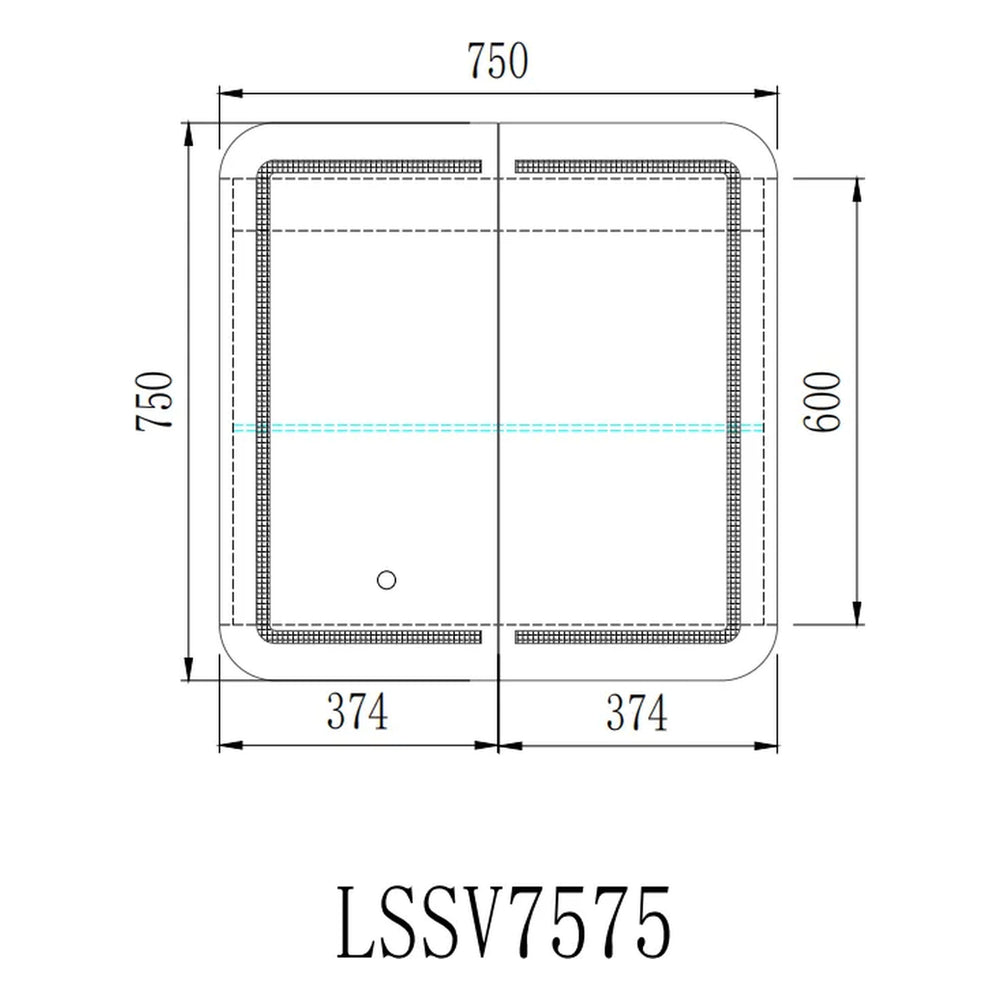 VITO LED PVC MIRROR SHAVING CABINET 750X750MM