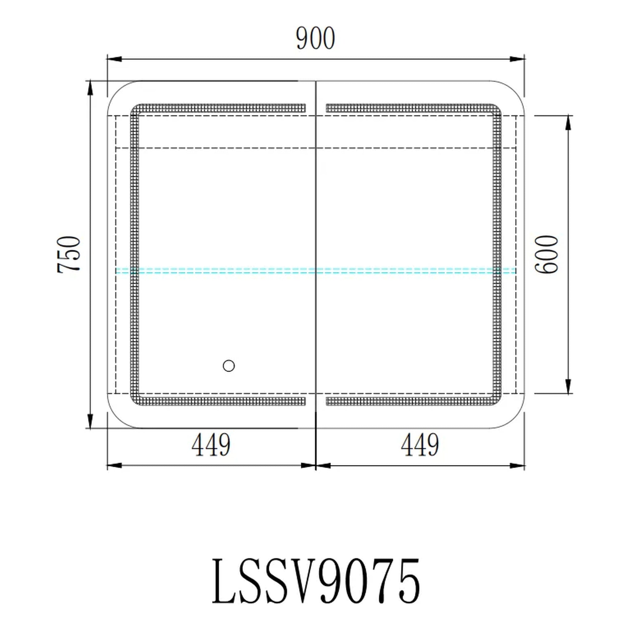VITO LED PVC MIRROR SHAVING CABINET 900X750MM