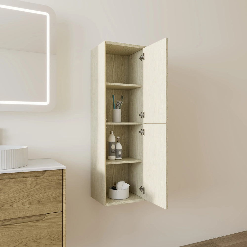 VITO WALL HUNG TALL BOY COASTAL OAK 350MM X 1200MM