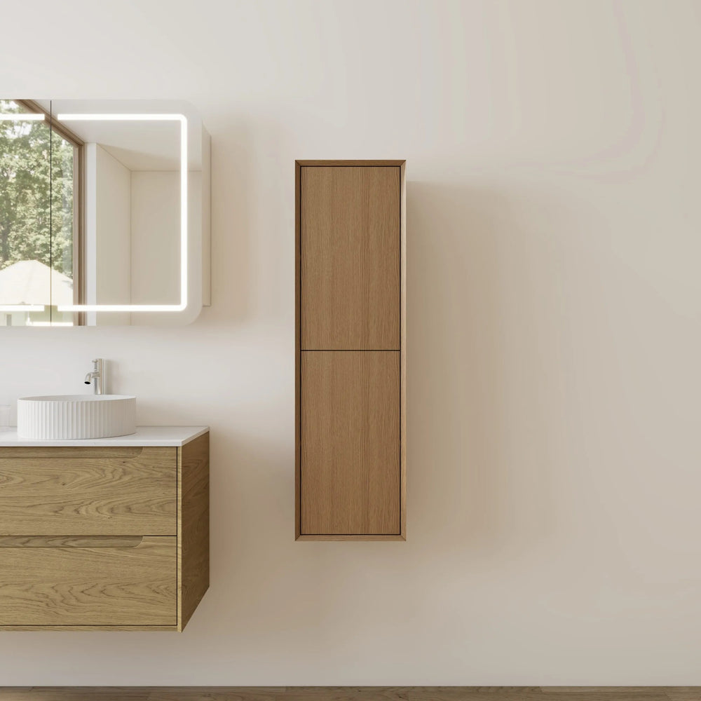 VITO WALL HUNG TALL BOY PRIME OAK 350MM X 1200MM