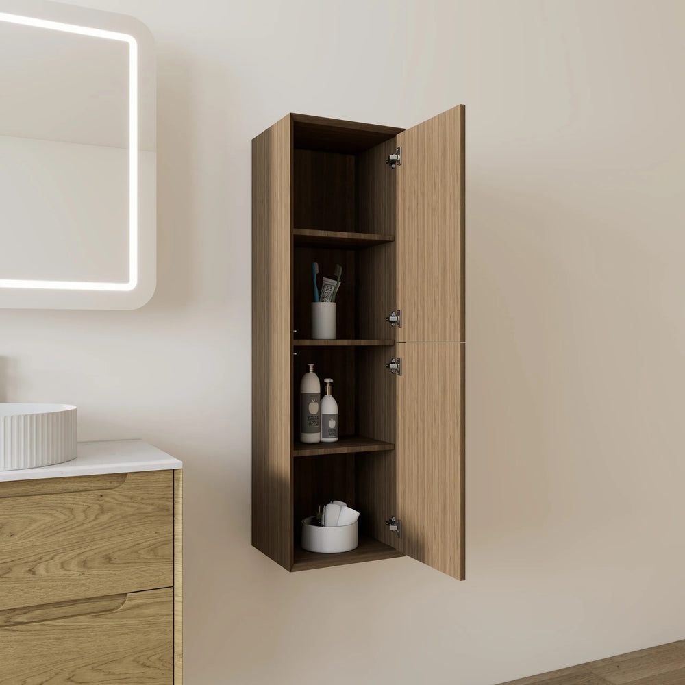 VITO WALL HUNG TALL BOY WALNUT 350MM X 1200MM