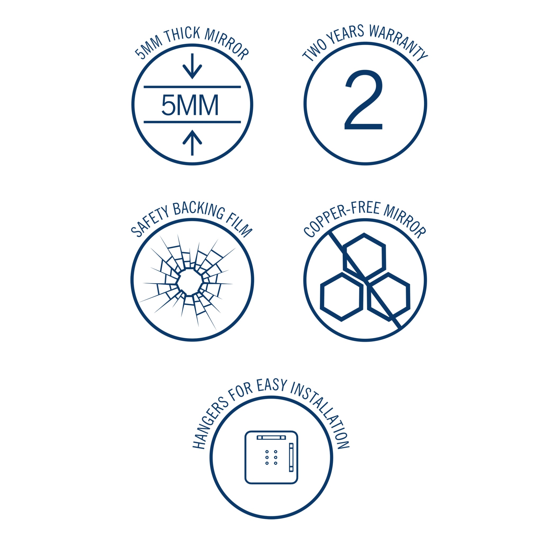 THERMOGROUP ABLAZE ROUND 18MM BEVEL EDGE MIRROR 900MM