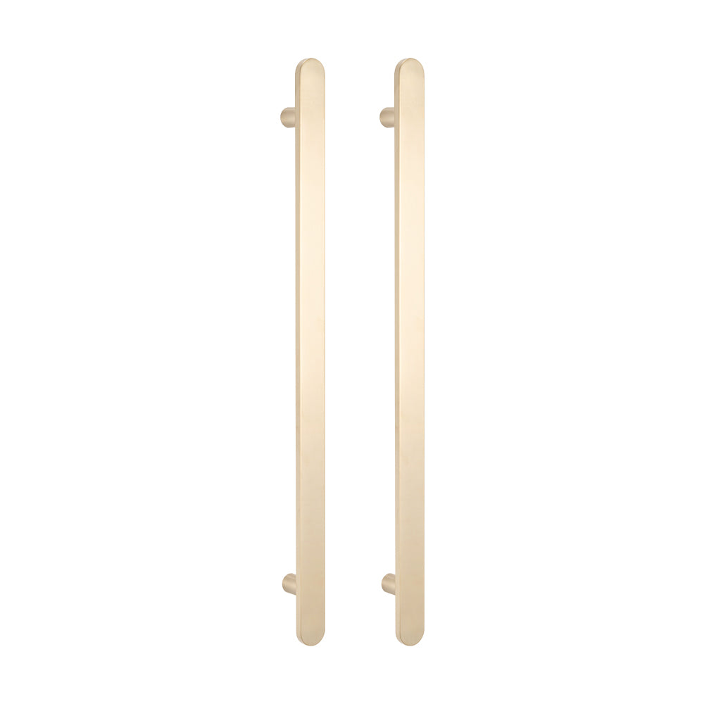 RADIANT HEATING VERTICAL FLAT BAR HEATED SINGLE TOWEL RAIL WARM BRUSHED NICKEL 930MM