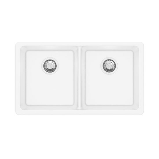 NORICO T304 DOUBLE BOWL GRANITE STONE KITCHEN SINK WHITE 838MM