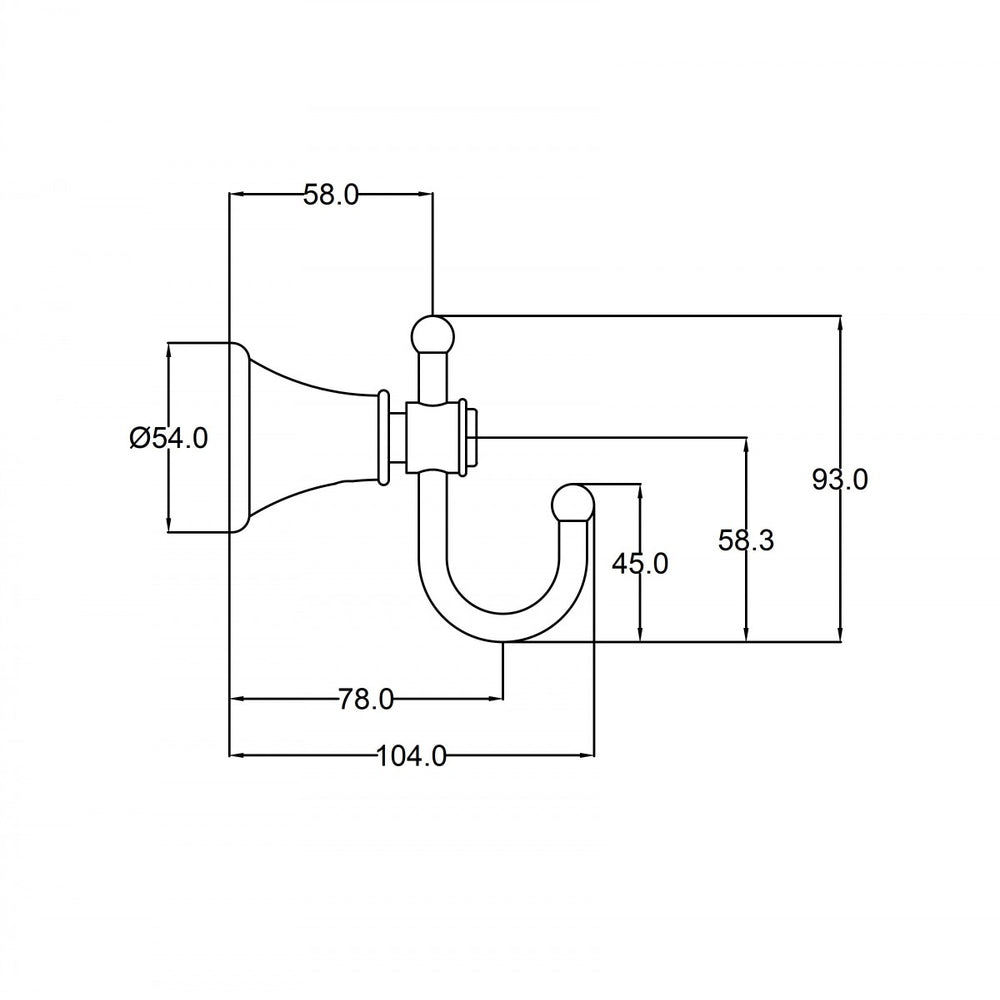 IKON CLASICO ROBE HOOK BRUSHED NICKEL