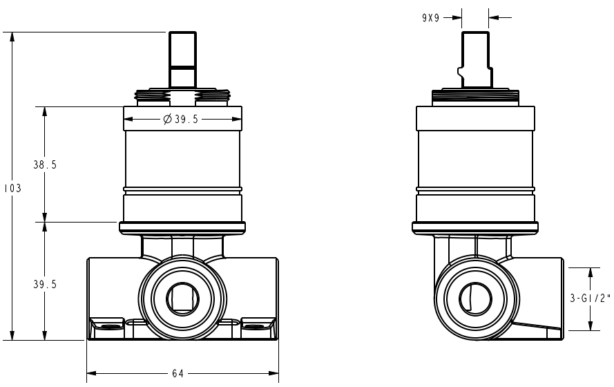 IKON LINIE LEAD FREE WALL MIXER TRIM KIT WITH ROUGH IN BODY GUN METAL