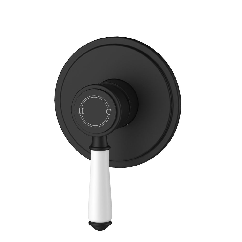 IKON CLASICO LEAD FREE WALL MIXER TRIM KITS WITH ROUGH IN BODY 115MM CERAMIC HANDLE MATTE BLACK