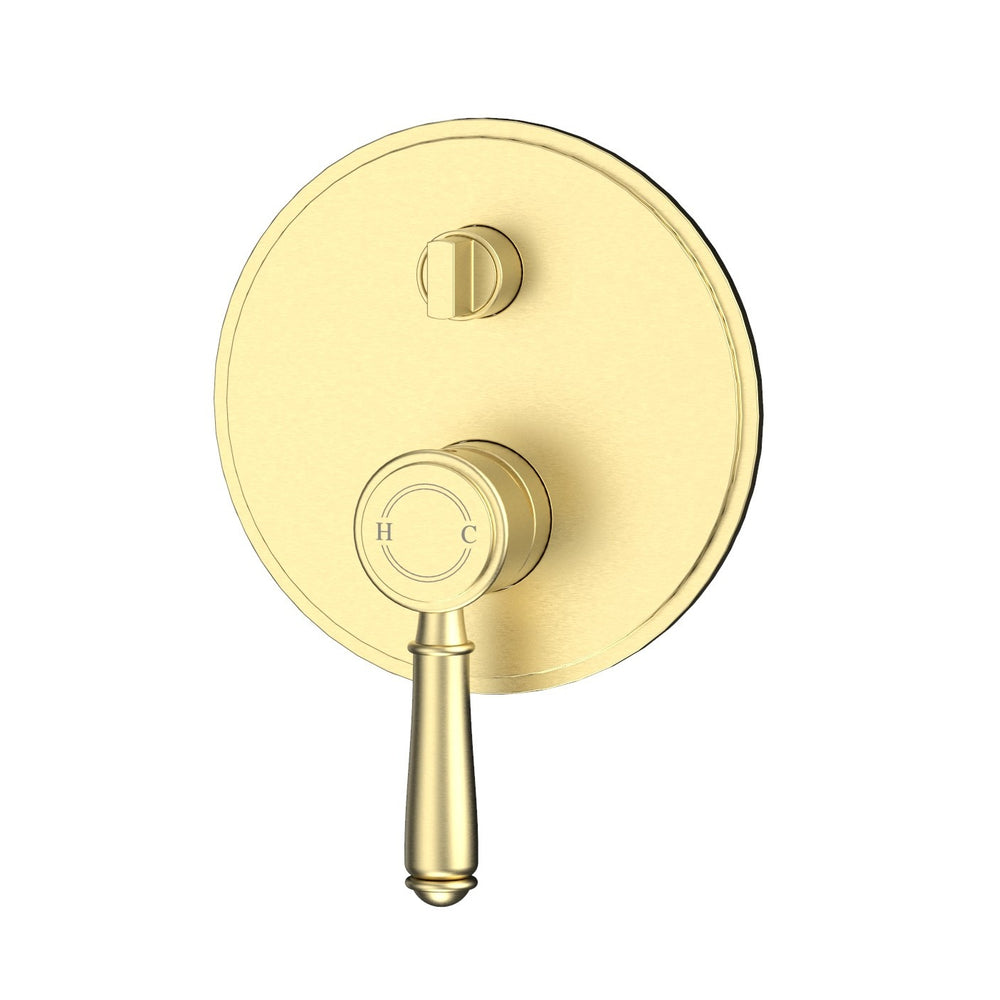IKON CLASICO LEAD FREE WALL DIVERTER MIXER TRIM KIT WITH ROUGH IN BODY 160MM BRUSHED GOLD