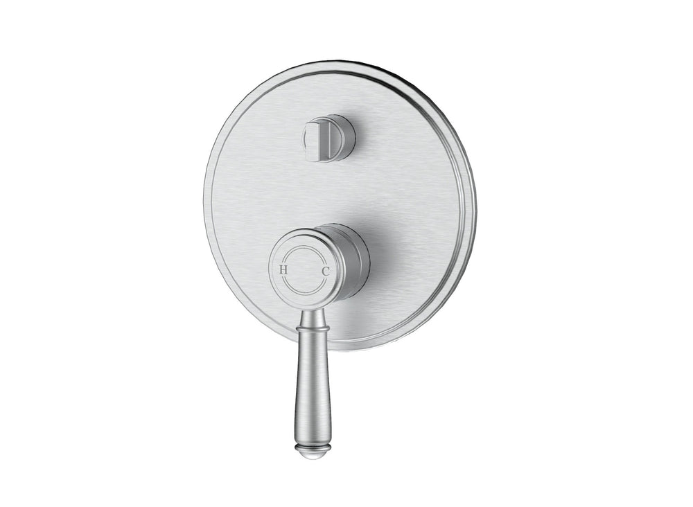 IKON CLASICO WALL DIVERTER MIXER TRIM KIT WITH ROUGH IN BODY 160MM BRUSHED NICKEL