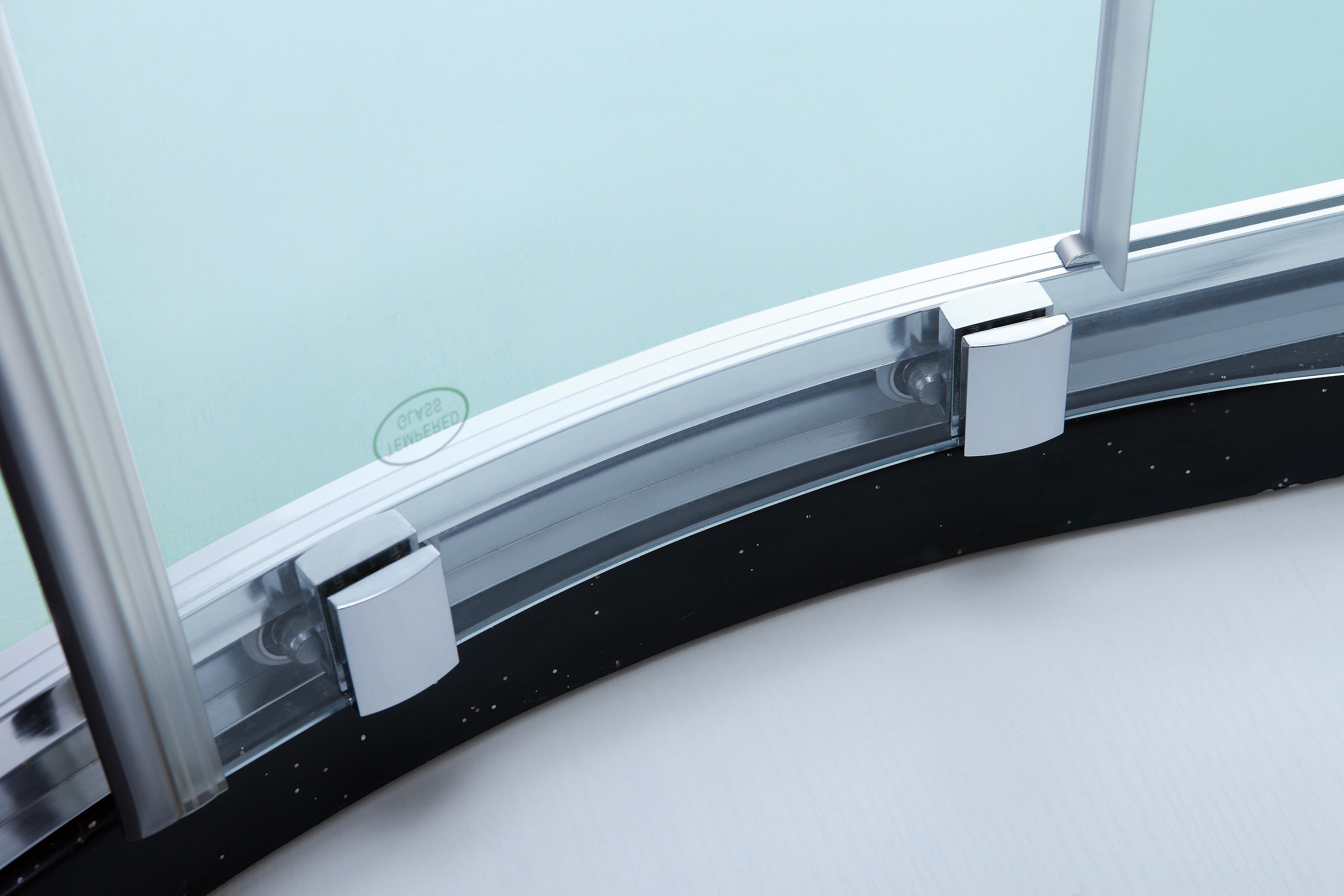 COVEY WALL TO WALL SEMI-FRAMED CURVED SLIDING DOOR SHOWER SCREEN CHROME