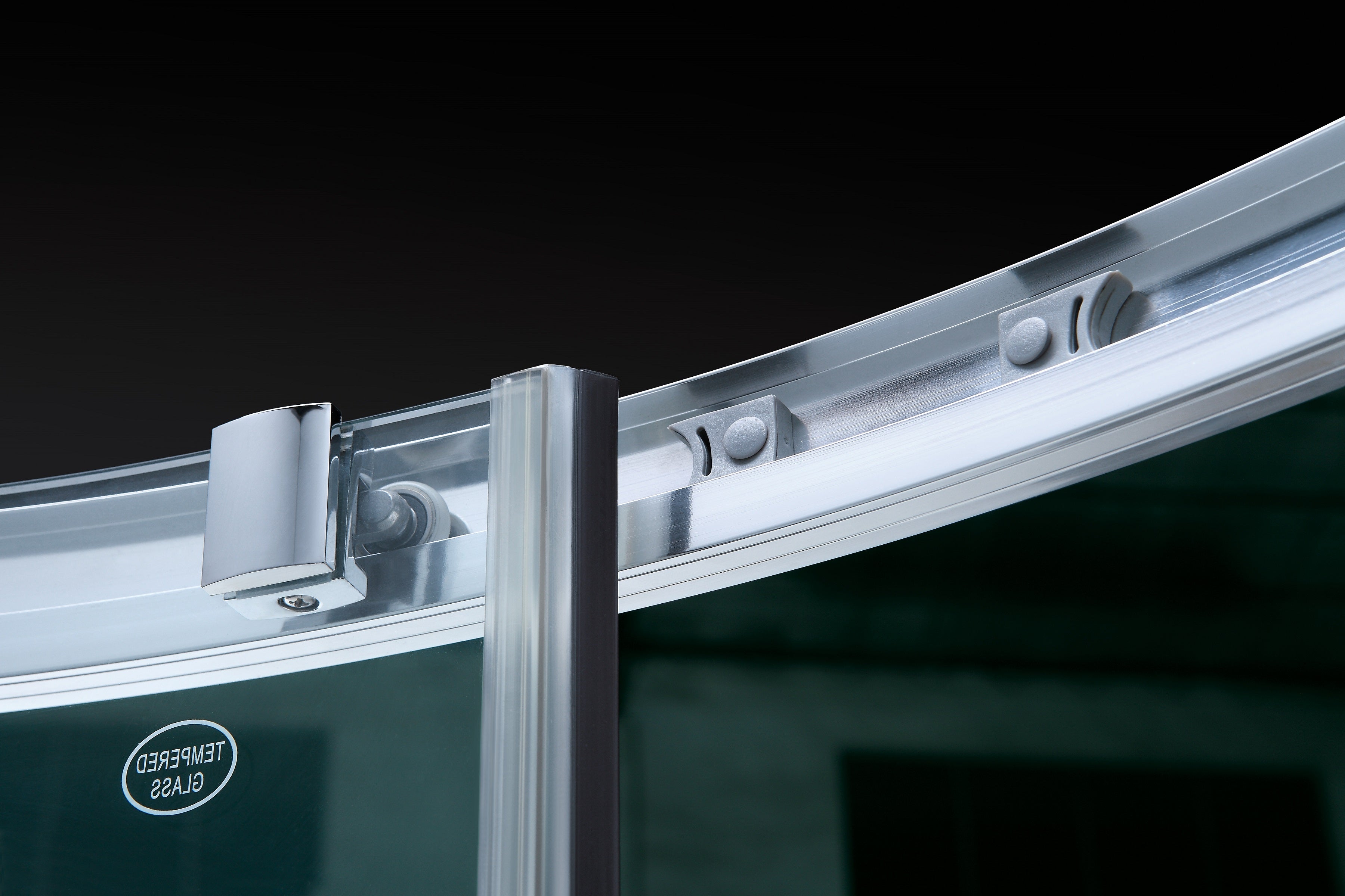 COVEY WALL TO WALL SEMI-FRAMED CURVED SLIDING DOOR SHOWER SCREEN CHROME