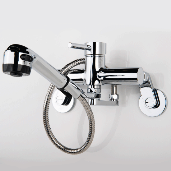 QUOSS FREEDOM BATH / LAUNDRY / KITCHEN MIXER WITH SPOUT 225MM CHROME WITH MULTIPLE FITTING OPTIONS