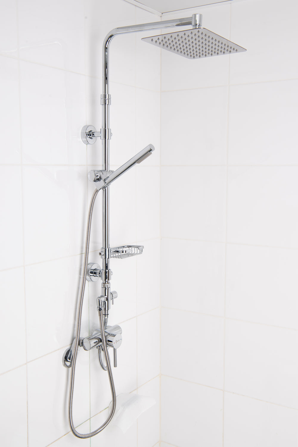QUOSS AURA RAINFALL SHOWER SET RECTANGLE 505MM CHROME