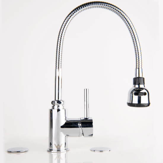 QUOSS GIRAFFE KITCHEN / SINK MIXER WITH FLEXIBLE SPOUT 400MM CHROME