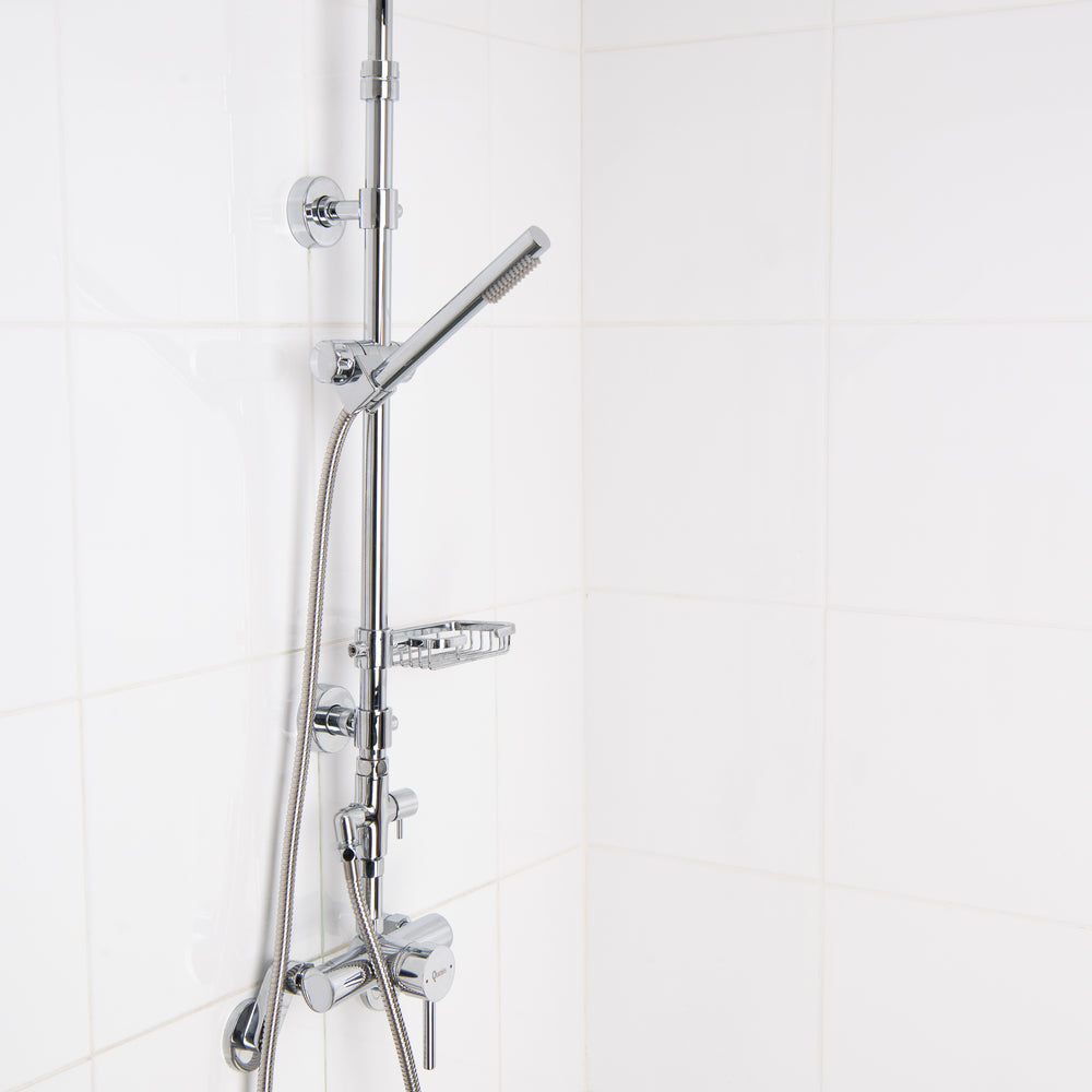 QUOSS RAIN SHOWER SUNFLOWER SET ROUND 400MM CHROME