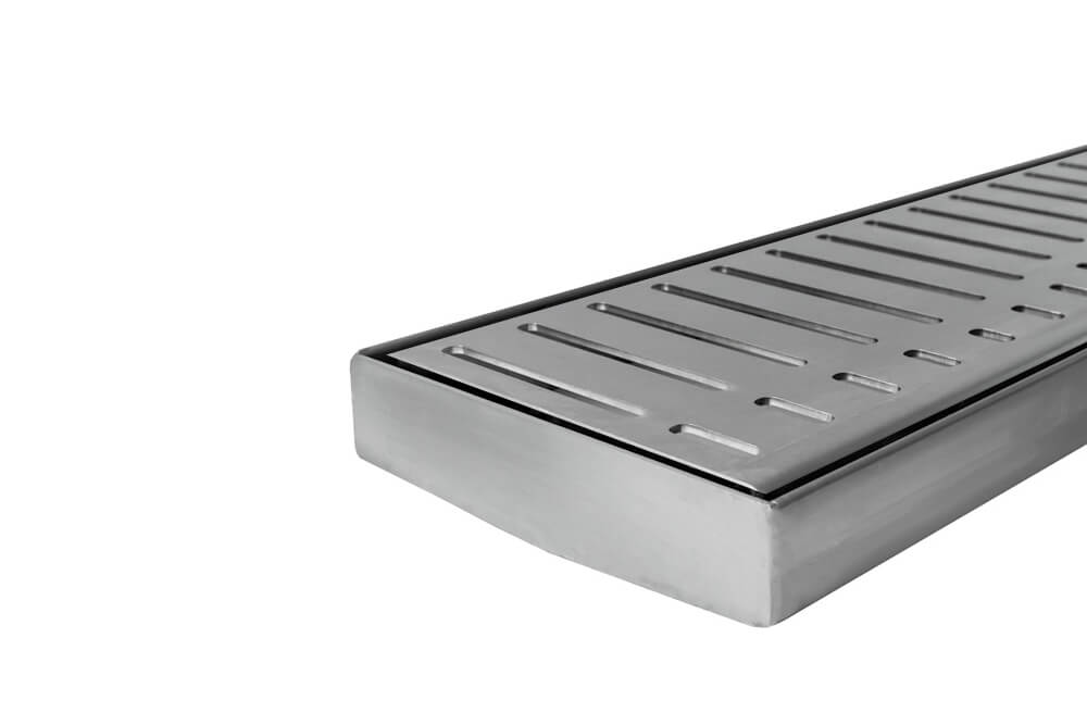 GRATES2GO FLOW PATTERN GRATE AND CHANNEL STAINLESS STEEL 1000MM (CUSTOM AVAILABLE)