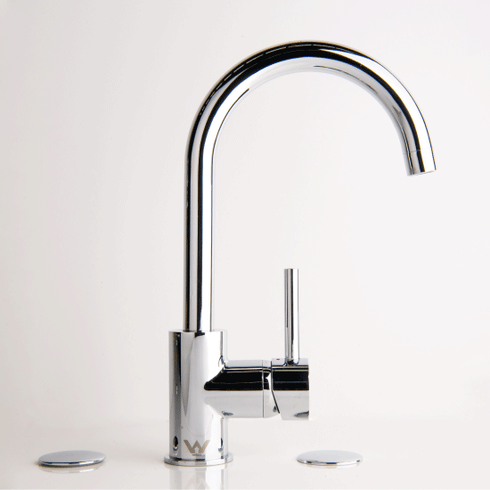 QUOSS GOOSENECK HIGH RISE SINK MIXER 320MM CHROME