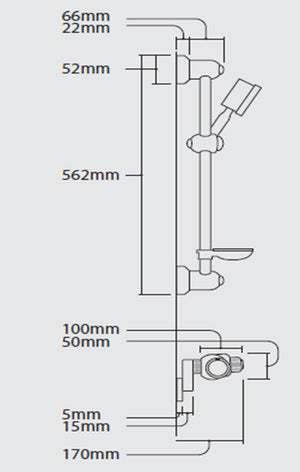 QUOSS THERMO SHOWER FULL SET 562MM CHROME
