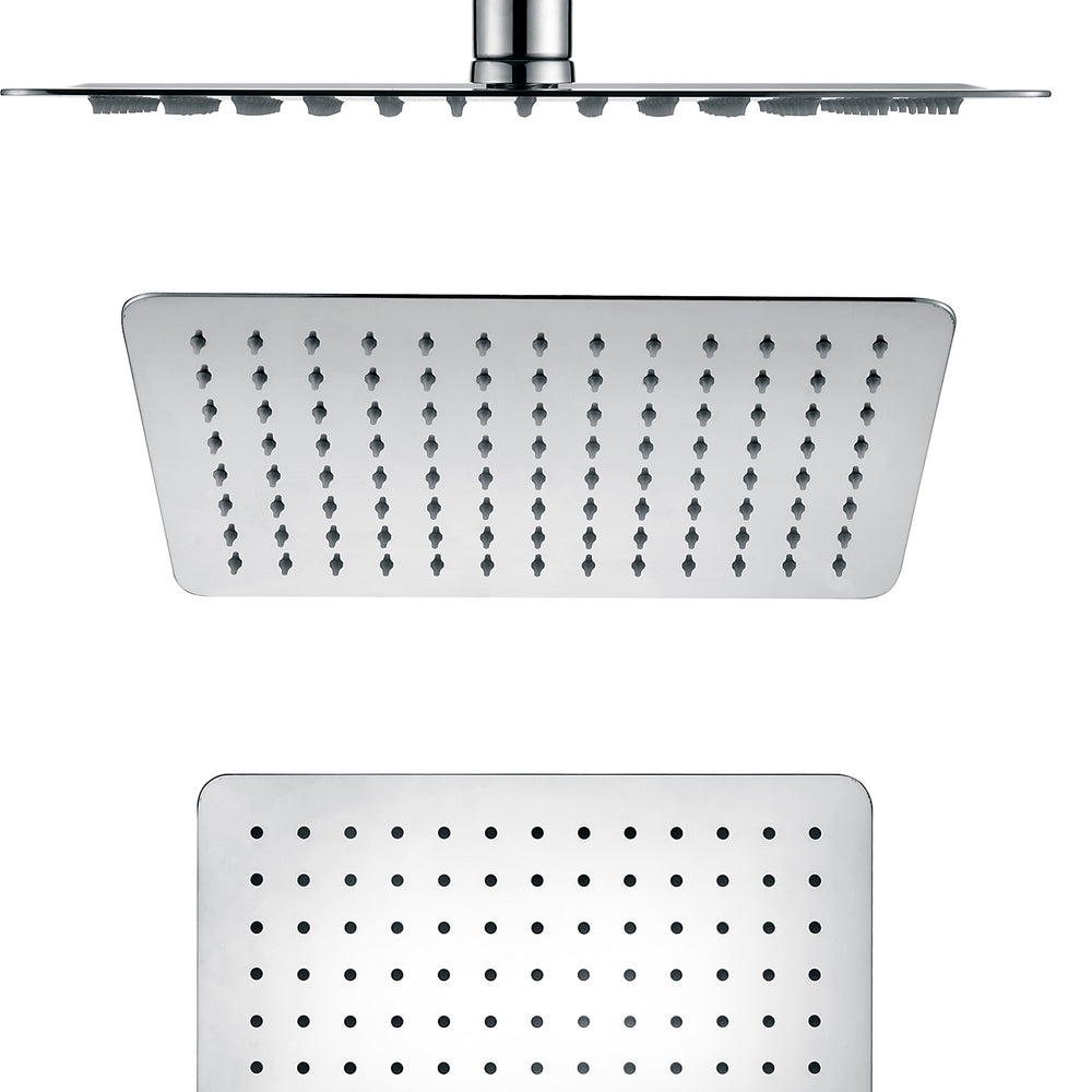 QUOSS AURA RAINFALL SHOWER SET RECTANGLE 505MM CHROME