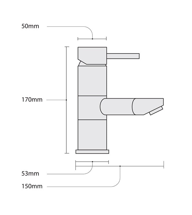 QUOSS BASIN MIXER 170MM CHROME