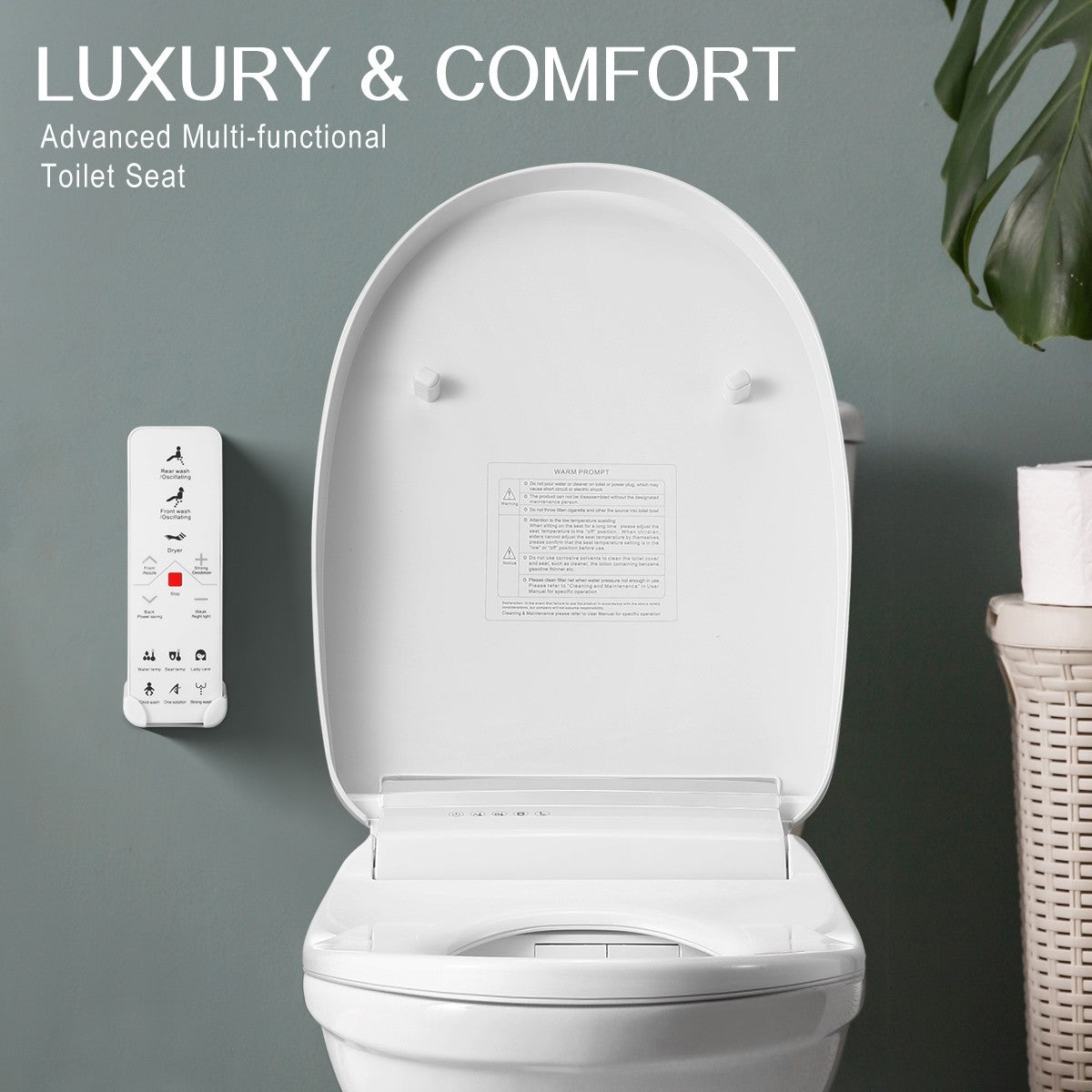 QUOSS SMART ELECTRONIC BIDET / WASHLET WITH REMOTE CONTROL GLOSS WHITE