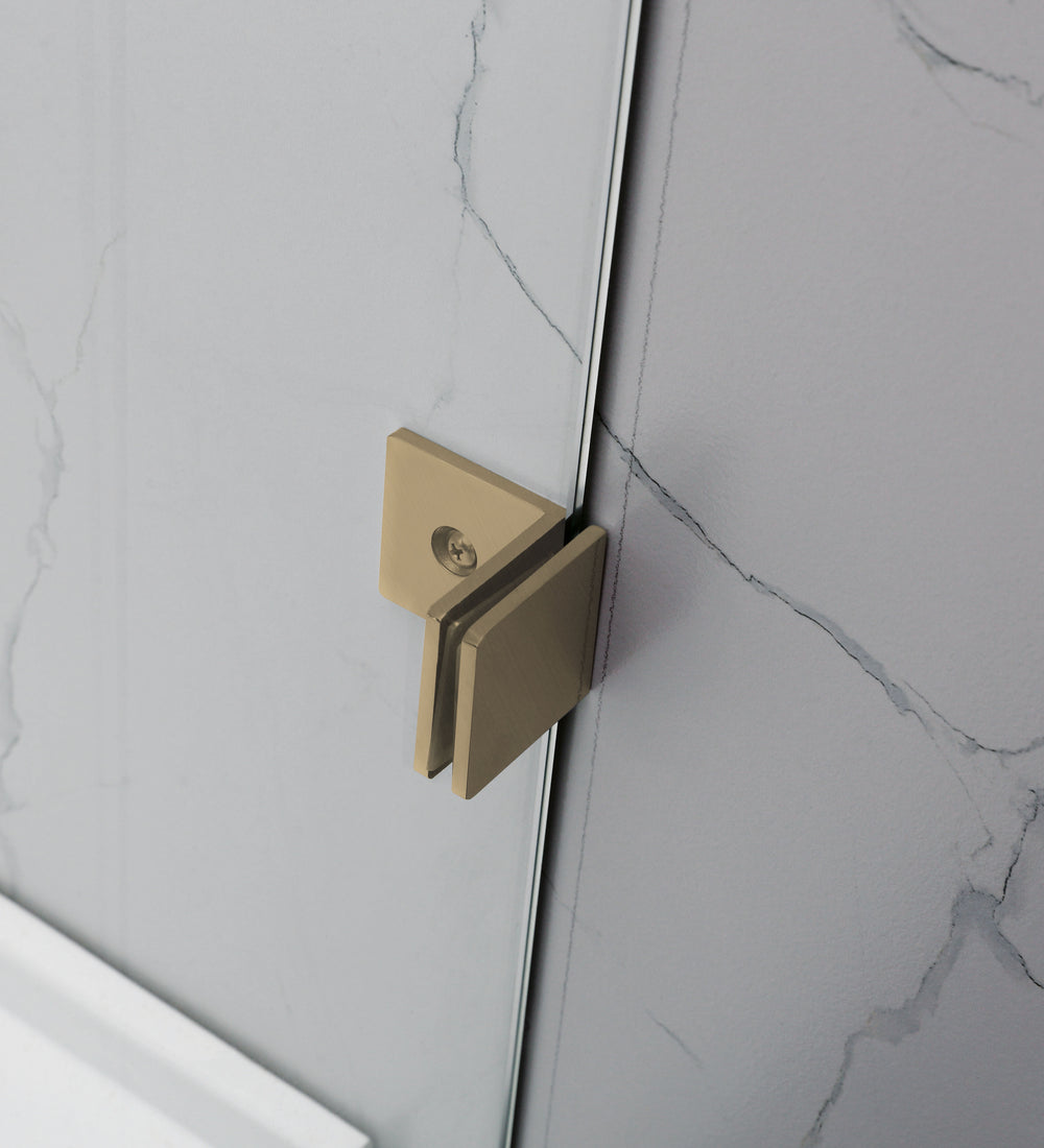 COVEY FRAMELESS WALK IN SINGLE PANEL SHOWER SCREEN BRUSHED GOLD