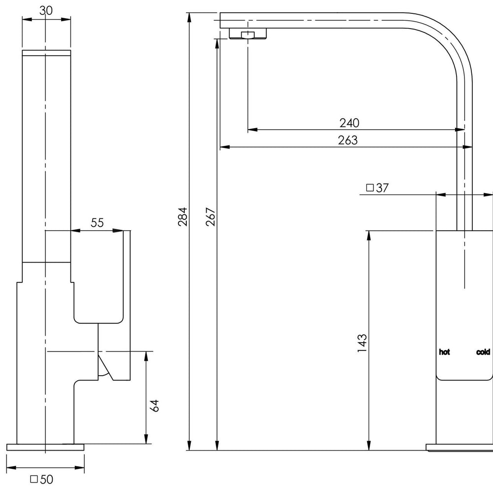PHOENIX RADII SINK MIXER 240MM CHROME