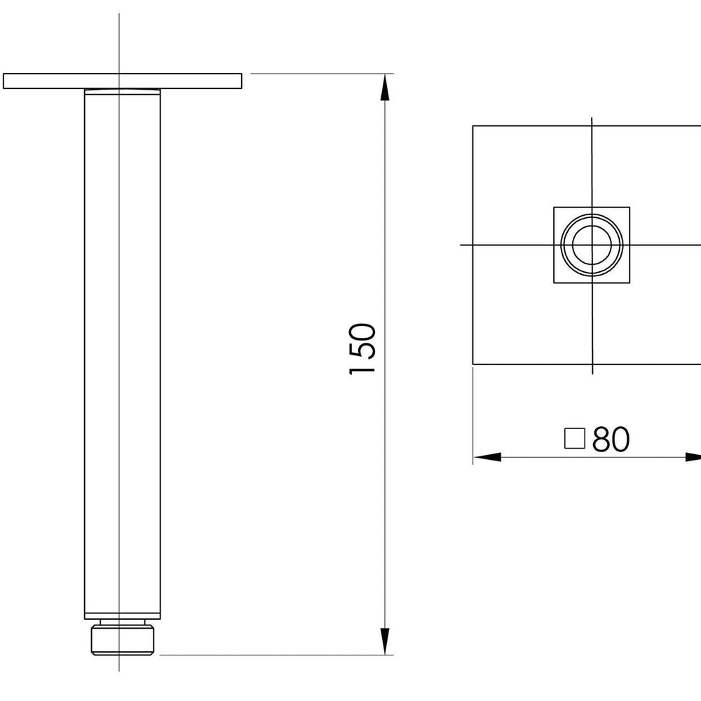 PHOENIX LEXI CEILING ARM 150MM CHROME